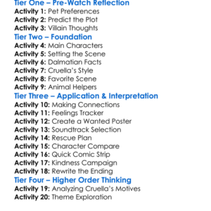 101 Dalmatians 1996 Worksheet Activity Booklet