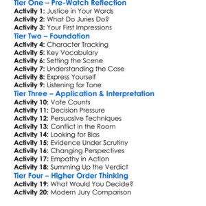 12 Angry Men Worksheet Activity Booklet