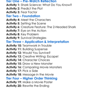 2-Headed Shark Attack 2012 Worksheet Activity Booklet