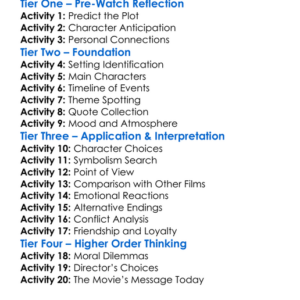 25Th Hour 2002 Worksheet Activity Booklet