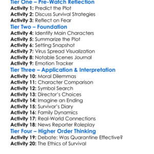 28 Weeks Later 2007 Worksheet Activity Booklet