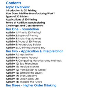 3D Printing And Additive Manufacturing Worksheet Activity Booklet