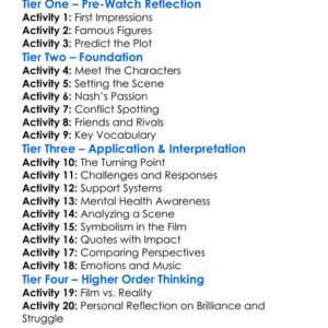 A Beautiful Mind Worksheet Activity Booklet