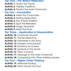 A Boy Called Christmas Worksheet Activity Booklet