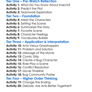 A Bugs Life Worksheet Activity Booklet