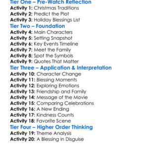 A Christmas Blessing 2023 Worksheet Activity Booklet