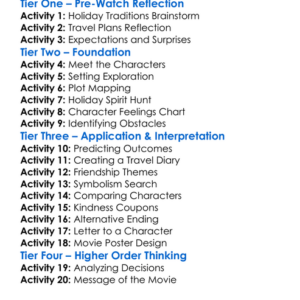 A Christmas Detour 2015 Worksheet Activity Booklet