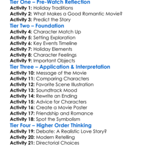 A Christmas Kiss 2011 Worksheet Activity Booklet