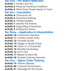 A Christmas Prayer 2025 Worksheet Activity Booklet