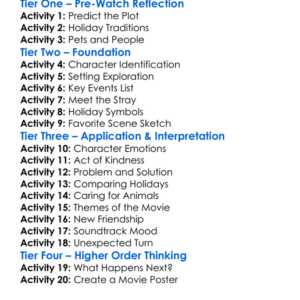 A Christmas Stray 2021 Worksheet Activity Booklet