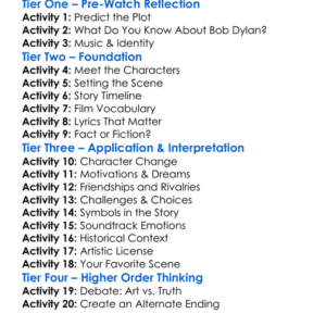 A Complete Unknown 2024 Worksheet Activity Booklet