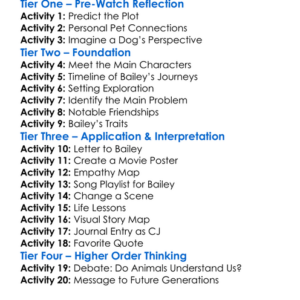 A Dogs Journey 2019 Worksheet Activity Booklet