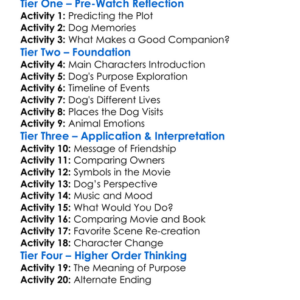 A Dogs Purpose 2017 Worksheet Activity Booklet