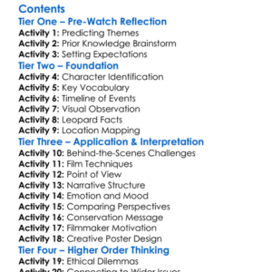 A Dying Breed The Making Of The Leopard 2004 Worksheet Activity Booklet