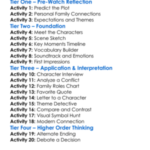 A Family Affair 2024 Worksheet Activity Booklet