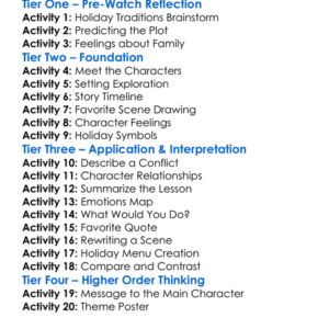 A Family For The Holidays 2017 Worksheet Activity Booklet