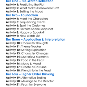 A Halloween Feast 2024 Worksheet Activity Booklet