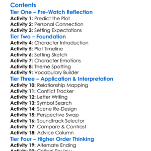 A Home At The End Of The World 2004 Worksheet Activity Booklet