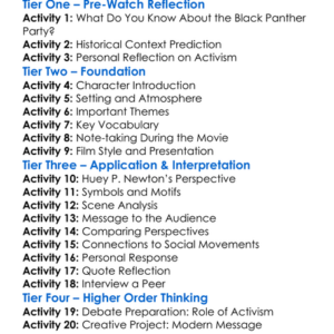 A Huey P Newton Story 2001 Worksheet Activity Booklet