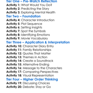 A Light Beneath Their Feet 2016 Worksheet Activity Booklet