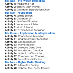 A Lovers Vow 2025 Worksheet Activity Booklet