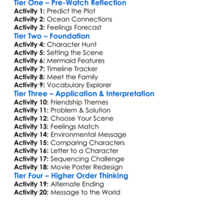 A Mermaids Tale 2017 Worksheet Activity Booklet