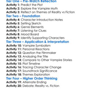 A Place Among The Dead 2020 Worksheet Activity Booklet