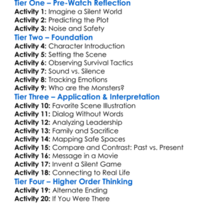 A Quiet Place Part Ii 2021 Worksheet Activity Booklet