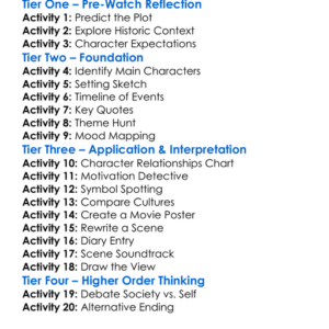 A Room With A View 1986 Worksheet Activity Booklet
