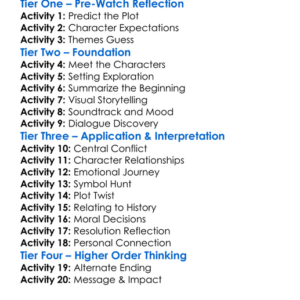A Rose In Winter 2019 Worksheet Activity Booklet