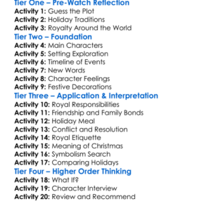 A Royal Christmas Holiday 2023 Worksheet Activity Booklet