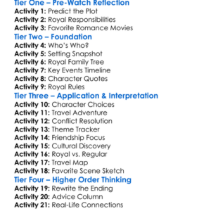 A Royal Runaway Romance 2022 Worksheet Activity Booklet