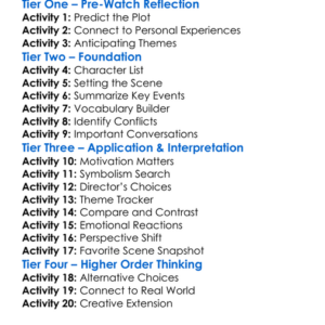 A Serious Man 2009 Worksheet Activity Booklet