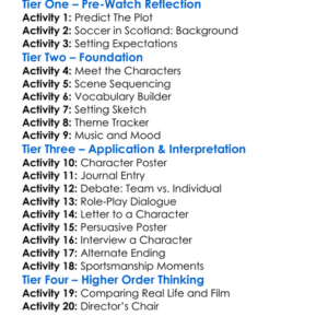 A Shot At Glory 2000 Worksheet Activity Booklet
