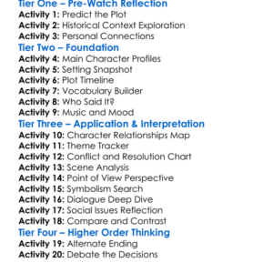 A Soldiers Story 1984 Worksheet Activity Booklet