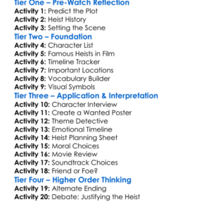 A Tale Of Two Thieves 2014 Worksheet Activity Booklet