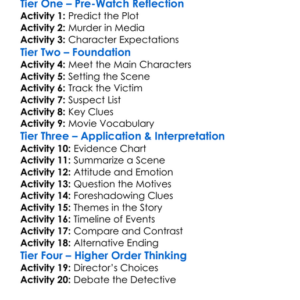 A Talent For Murder 1983 Worksheet Activity Booklet