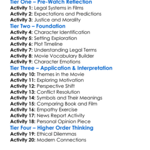A Time To Kill 1996 Worksheet Activity Booklet