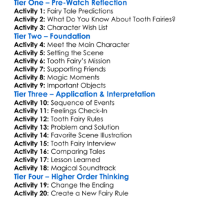 A Tooth Fairy Tale Worksheet Activity Booklet