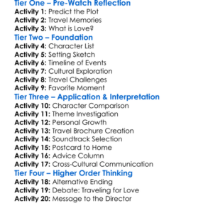 A Tourists Guide To Love 2023 Worksheet Activity Booklet