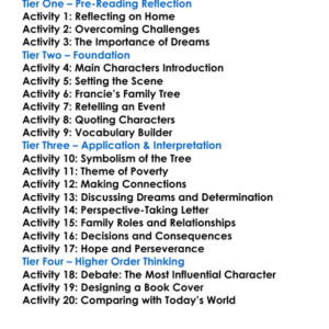 A Tree Grows In Brooklyn Betty Smith Worksheet Activity Booklet