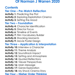 A Very English Exploitation Inseminoid And The Shock Cinema Of Norman J Warren 2020 Worksheet Activity Booklet
