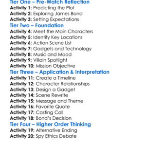 A View To A Kill 1985 Worksheet Activity Booklet