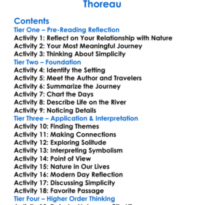A Week On The Concord And Merrimack Rivers Henry David Thoreau Worksheet Activity Booklet