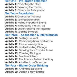 A Wrinkle In Time Worksheet Activity Booklet