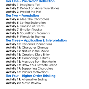 Abominable Worksheet Activity Booklet