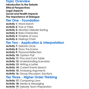 Abortion Debate Worksheet Activity Booklet