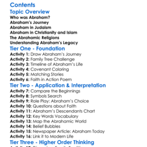 Abraham And The Abrahamic Religions Worksheet Activity Booklet