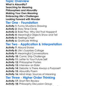 Absurdity And Meaning Of Life Worksheet Activity Booklet