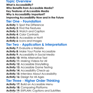 Accessibility In Media Worksheet Activity Booklet